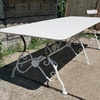 French wrought iron garden table large - Antique white
